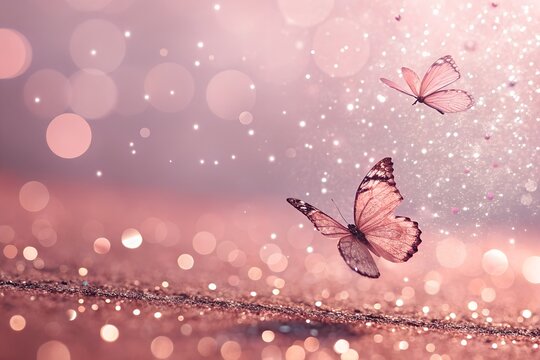 butterfly on pink background
