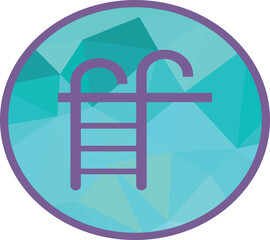 Swimming pool icon in modern geometric style. Ideal for summer, vacation, resort, recreation, spa, wellness, water activities, and architectural design projects