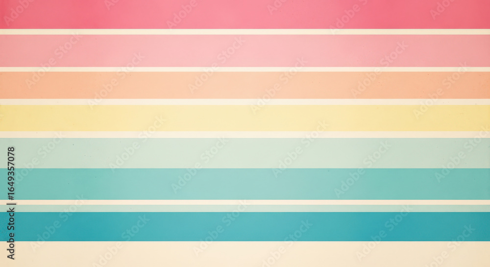 Poster a vibrant array of pastel colored horizontal stripes, creating a visually appealing and modern backg