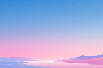 Pastel landscape at sunrise or sunset
