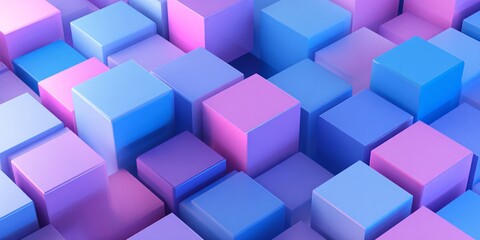 Obraz premium Vibrant 3D Geometric Colorful Blocks Art