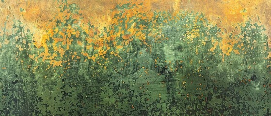 Gradient of spring moss on ancient stone in forest green and umber  raw