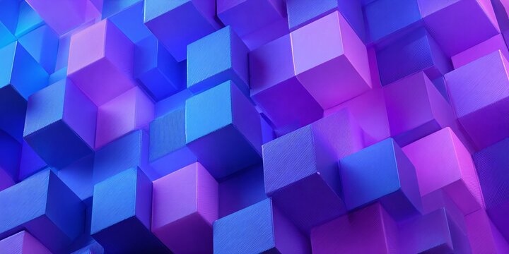 Vibrant 3D Geometric Colorful Blocks Art