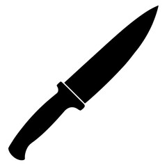 Minimal Flat Knife Silhouette &ndash; Sharp Edges, Isolated Vector