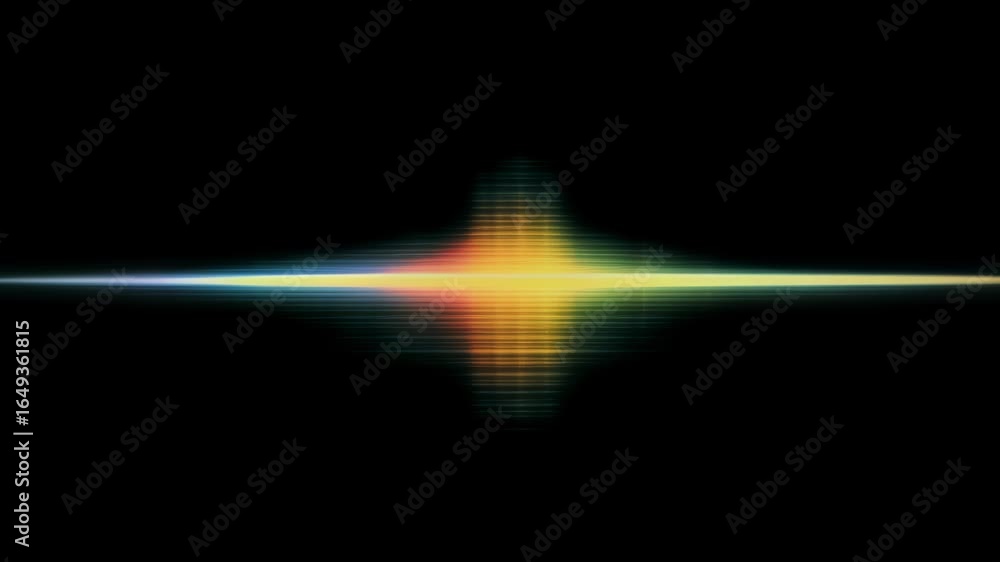 Poster abstract colorful waveform visualization on black background. digital audio spectrum. sound wave ani