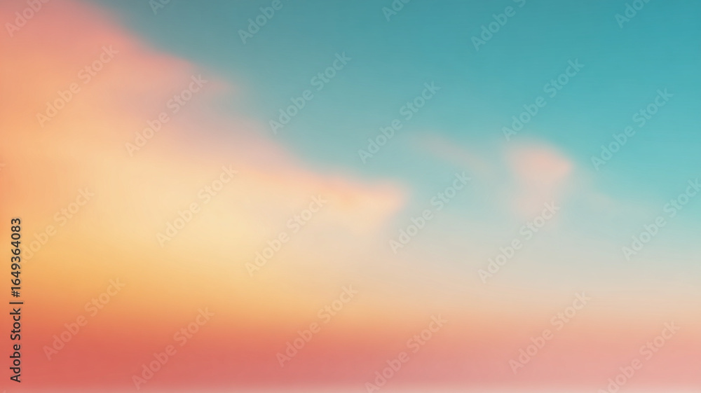 Poster soft pastel gradient with gentle blur transitions from cyan to peach, evoking serene and dreamy atmo