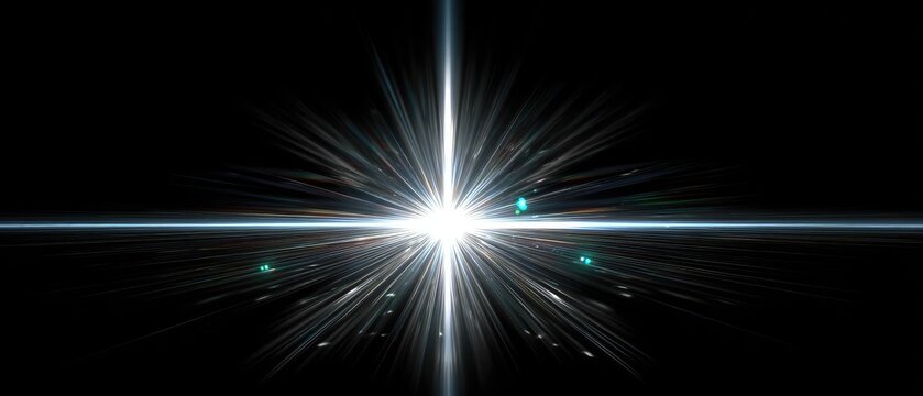 Bright, radiating lightburst on black background