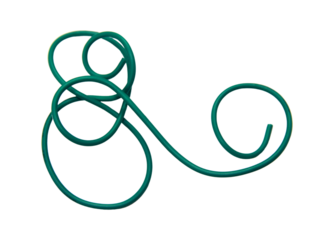 green wire cable of usb and adapter isolated on white background.