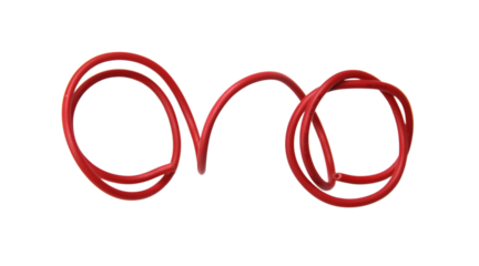 red wire cable of usb and adapter isolated on white background.