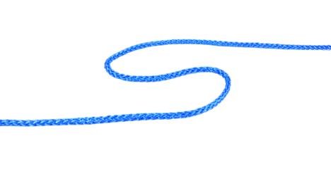 blue rope  isolated on white background.