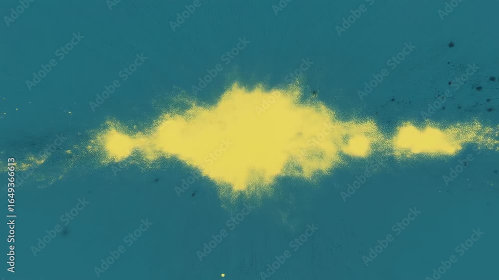 Poster abstract explosion animation on teal background. yellow burst with red splash effect. dynamic color 