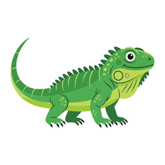 Fototapeta premium Iguana cartoon character isolated on a white background