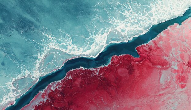Aerial view of a vibrant abstract landscape