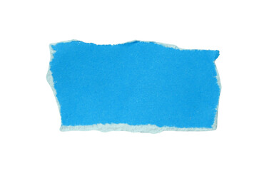 Obraz premium Pieces of torn or cut blue paper, design elements isolated on white background.