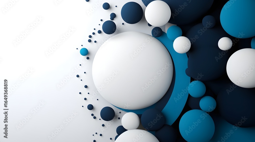Poster abstract background with colorful circles and shapes on white space