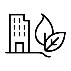 Modern building with green leaves symbolizing eco friendly architecture and sustainability