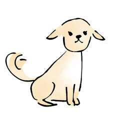 おすわりした犬