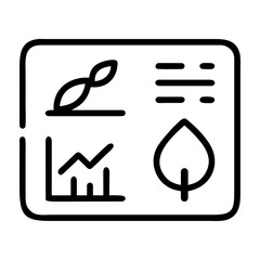 Simple icon set representing growth data and nature