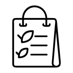 Checklist with leaves and lines icon for eco friendly shopping or tasks