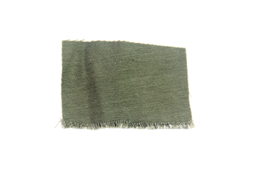 scraps of blue jeans piece texture isolated on white background.