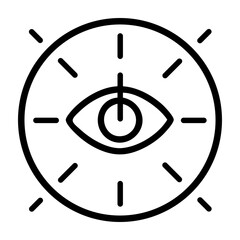 Stylized eye icon with target crosshairs and radial lines