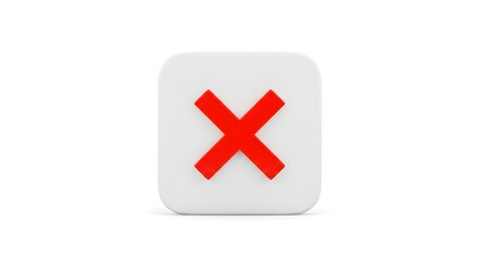 Fototapeta premium 3D Rendered Red Reject Symbol on White Background