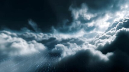Stormy cloud formation with digital data flow - Powered by Adobe