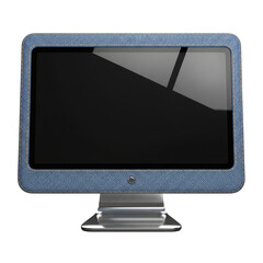 Denim monitor isolated on transparent background