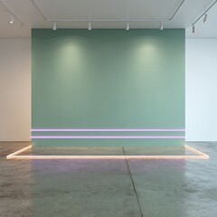 Minimalist gallery wall with light accents