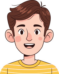 Obraz premium Smiling cartoon man with brown hair VECTOR