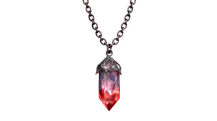 Ruby Crystal Necklace, isolated on transparent background © Rabia