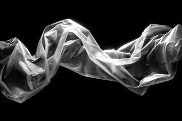 Naklejka premium Plastic sheet draped, flowing, abstract