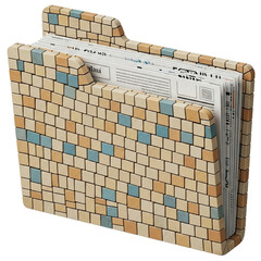 Mosaic folder isolated isolated on transparent background