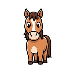 Horse cartoon character isolated on a white background