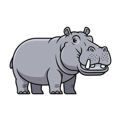 Fototapeta premium Hippo cartoon character isolated on a white background