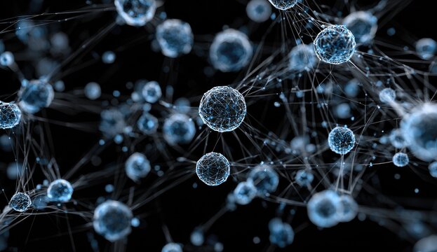 Abstract network of interconnected spheres (1)