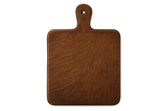 Square wooden cutting board with handle, isolated on transparent background, ready for your next culinary creation