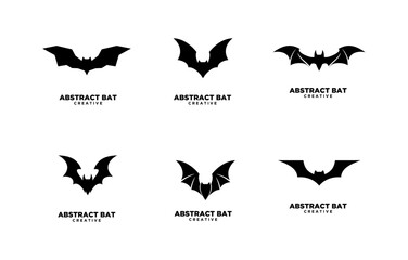 Abstract Bat Logo Design Vector Set