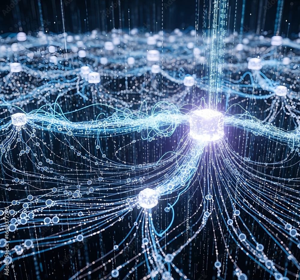 Aufkleber ai neural network concept. artificial intelligence, big data