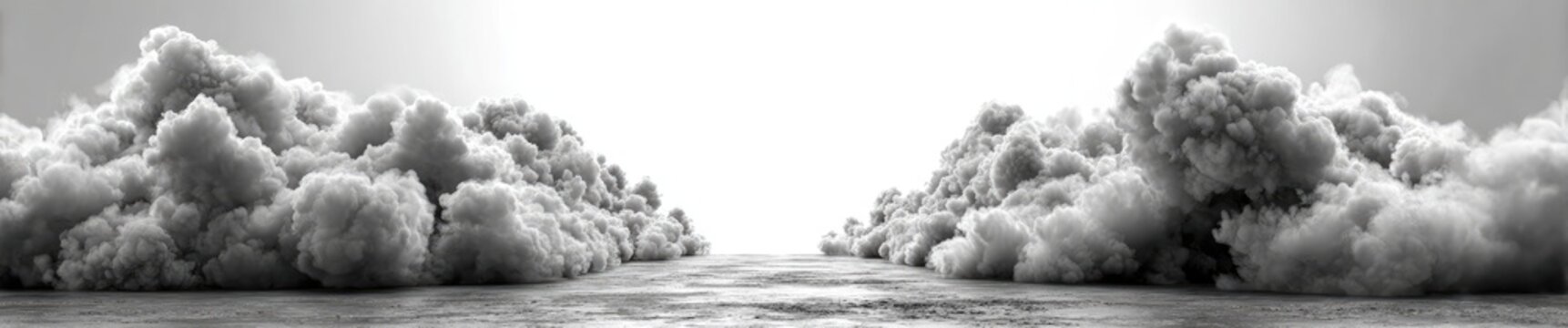 Vast clouds of dust fill a wide landscape
