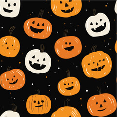 Seamless pattern of halloween Day with Jack o’lantern