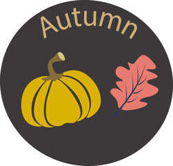 Vector illustration with pumpkin and the inscription 