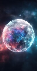 Naklejka premium Cosmic orb of swirling energy in a nebula