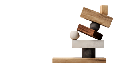 Decorative display with creative tilt and imbalance