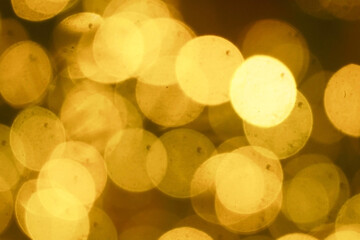 Warm golden bokeh - meditation background, mindful ambiance, soft lighting therapy. Relaxation wellness atmosphere, cozy hygge interior design elements. Therapeutic golden light circles and zen mood