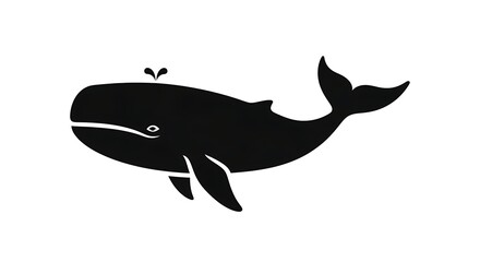 Fototapeta premium A colorful vector cartoon illustration of a smiling shark swimming in the deep blue ocean