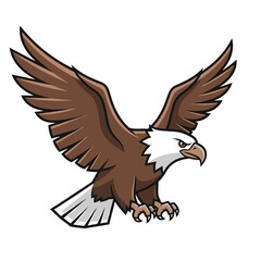 Obraz premium Eagle cartoon character isolated on a white background