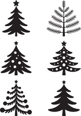 Stylish Christmas Tree Silhouettes for Festive Holiday Designs