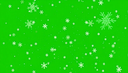 Animated snowflakes green background