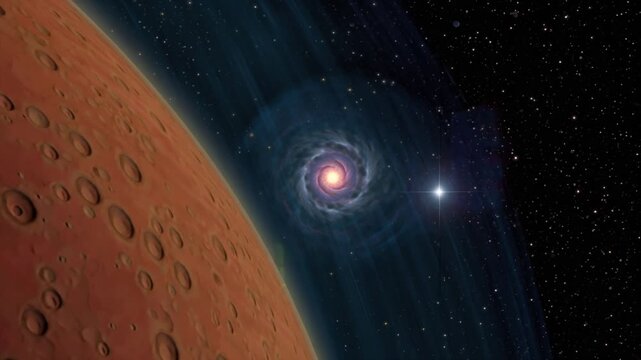 Orion Arm Tour Hyperdrive jump through local stellar neighborhood, Barnard's Star to Alpha Centauri, velocity streaks.